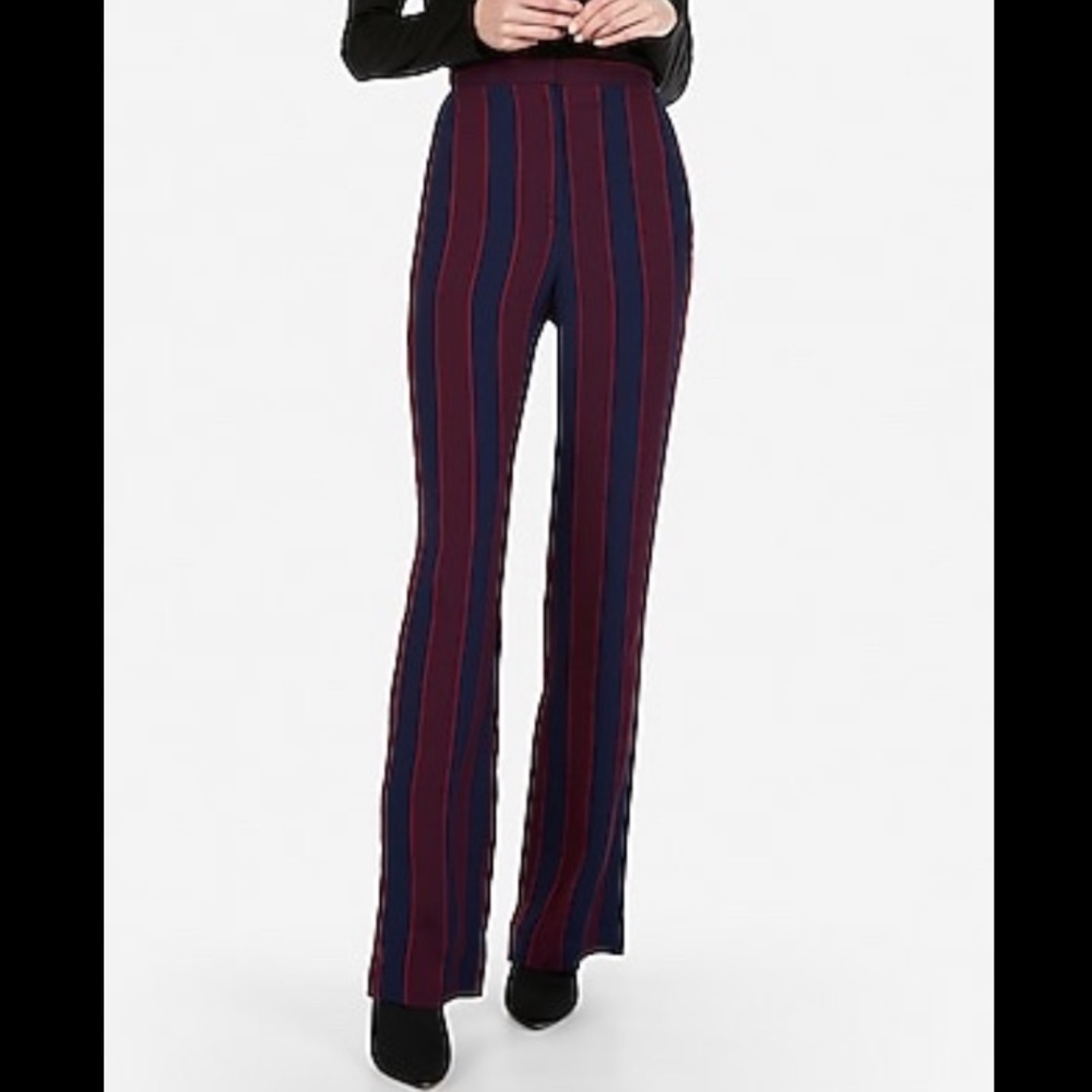 Super High Rise Stripe Wide Leg Dress Pants